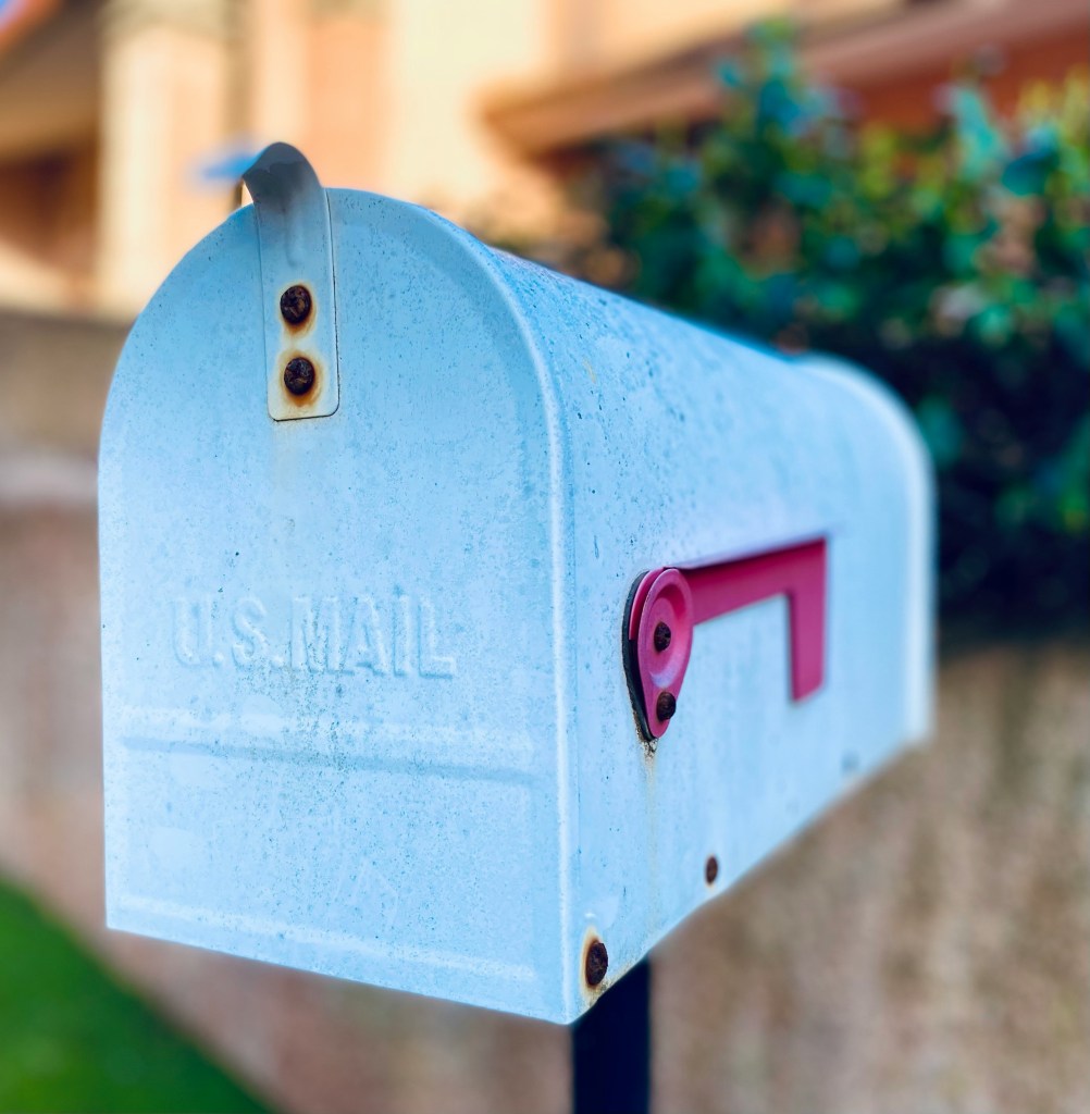 Mailbox in front of a house owned by a motivated seller going through probate. 